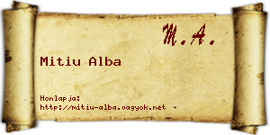 Mitiu Alba névjegykártya